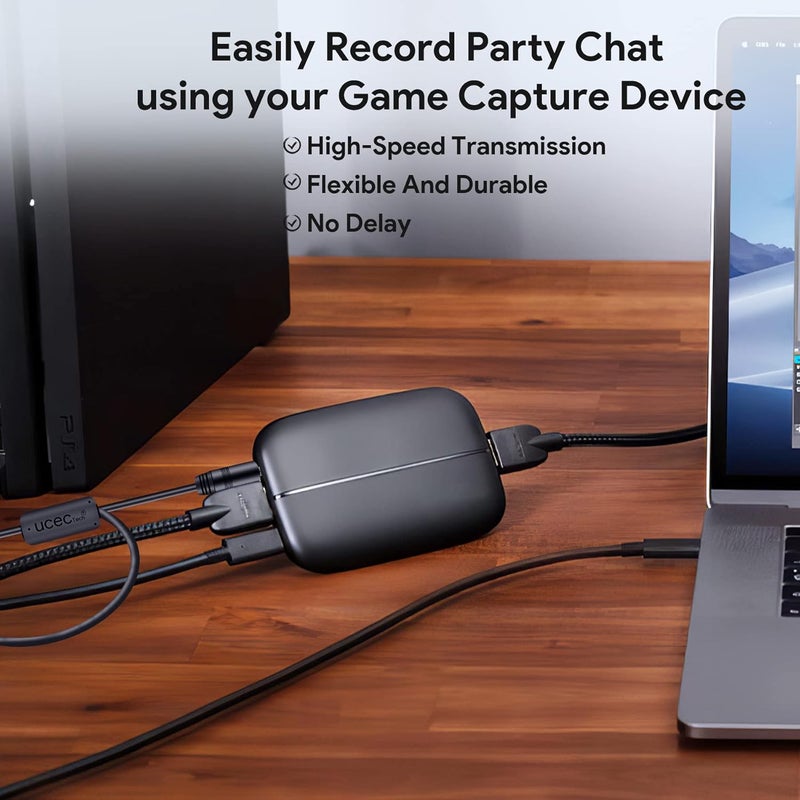 UCEC 6.6Ft Chat Link Cable, Party Chat Adapter for Xbox One, Nintendo Switch, PS4, PS5, Compatible with Elgato HD60, HD60Pro, HD60S, HD60 S+ and More Game Capture Devices - Image 3